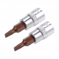 1 4 Drive X Fd4 Slotted Bit Socket S2 Steel Bits Cr-v Sockets 5 Length For Hand Use Only 2pcs 