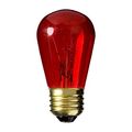 10 Qty Halco 11w S14 Red Trans 130v S14red11t Incandescent Transparent Lamp Bulb 