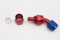 Autobahn88 Aluminum Anodized Swivel Hose End Fitting For Ptfe Teflon Fuel Line 45-degree An6 Blue Red