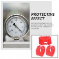 Ukcoco 3pcs Pressure Gauge Cover Acetylene Protector Red Silicon Gel Table Reducer