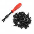 40pcs 10mm Plastic Rivets Bumper Fender Clips Trim Panel Fasteners Automotive Expansion Screws W Remover Removal Tools 