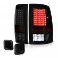 Black Smoke Full-led Tail Light Led Tinted Lens License Plate Lamp Assembly Bundle For 2009-2018 Dodge Ram 1500 2500 3500 
