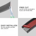 X Autohaux 4pcs 3 8cm 1 5m Car Wheel Mudguard Strip Extension Eyebrow Trim Protector Decoration Carbon Fiber Pattern