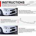 Auto Dynasty 3pcs Car Front Bumper Lip Spoiler Wing Body Kit Compatible With Honda Fit 18-20 Glossy Black