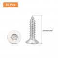 Uxcell 50pcs Flat Head Torx Screws M5 X 20mm 304 Stainless Steel Countersunk Self Tapping Anti-theft Wood Tamper Resistant Fit