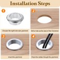 6pcs Desk Grommets 1 25mm Abs Plastic Cable Hole Cover Wire Cord Organizer With Marked Ties For Home Office Desktop Metallic