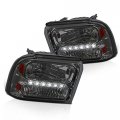 Smoke Lens Chrome Housing Headlights For 2005 2007 F250 F350 F450 F550 Super Duty And Excursion Euro Style Pair Lh Rh Front 