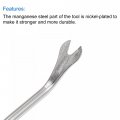 Uxcell 4 Inch All-purpose Nickel Plated Manganese Steel Fastener Remover Clip Removal Tool With Blue Plastic Handle For Window