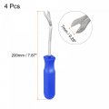 Uxcell 4 Inch All-purpose Nickel Plated Manganese Steel Fastener Remover Clip Removal Tool With Blue Plastic Handle For Window