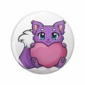 1080 Graphics A Pet Cat With Heart That All Children Love Key Chain Stainless Steel Keychain Ring 