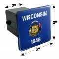 Wisconsin State Flag Tow Trailer Hitch Cover Plug Insert