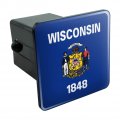Wisconsin State Flag Tow Trailer Hitch Cover Plug Insert