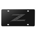 Nissan 350z Z 3d Dark Gray Logo On Black Stainless Steel License Plate 