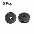 Uxcell Flat Knurled Nut M4 X 14mm 4mm Thumb Nuts Lock Adjusting Aluminum Alloy Black 5pcs