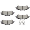 Rear D792 Ceramic Disc Brake Pad Set With Hardware For Cadillac 2000 To 2011 Chevrolet 1999 2006 And Gmc Model 066508 