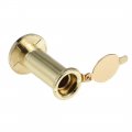 Uxcell Door View Solid Brass 220-degree Viewer With Cover For 1-3 8 To 2-1 4 Inch Thick Doors Polished Gold Finish