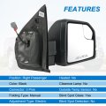 Right Passenger Side View Mirror For 2015-2020 Ford F150 With Blind Spot Glass Power Black Without Turn Signal Light Non-heated