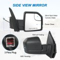 Right Passenger Side View Mirror For 2015-2020 Ford F150 With Blind Spot Glass Power Black Without Turn Signal Light Non-heated