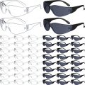 48 Pack Safety Glasses Bulk Clear Goggles Black Tinted Eye Protection Anti Dust Impact Scratch Resistant Protective Eyewear For 