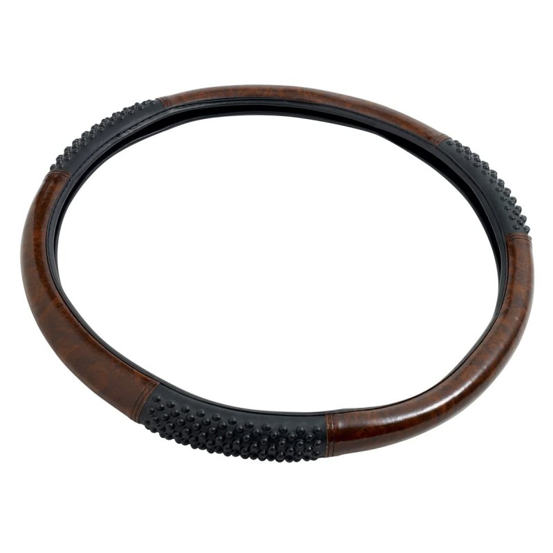 Roadpro Rpsw-3003 18 Inch Black Wood Grain Comfort Grip Steering Wheel Cover