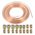 1 Set 25 Ft Of 3 16 Inch Od Brake Line Tubing Kit Flexible Copper Coated Tube Roll Coil With Inverted Flare Fittings 