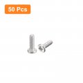Uxcell M1 2-0 25 X 4mm 50pcs Flat Round Head Screws 304 Stainless Steel Phillips Drive Machine Hardware Fastener For Furniture