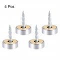Uxcell Mirror Screws Decorative Caps Cover Nails Polished Stainless Steel 18mm 4pcs