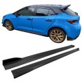 Ikon Motorsports Side Skirts Extention For 2019-2025 Toyota Corolla Hatchback 5dr T Style Unpainted Black Rocker Panel Splitter
