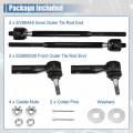 X Autohaux 4pcs Front Inner Outer Tie Rod End Links Suspension Steering Kit Es800030 Ev80445 For Chevrolet Cobalt Hhr Pontiac