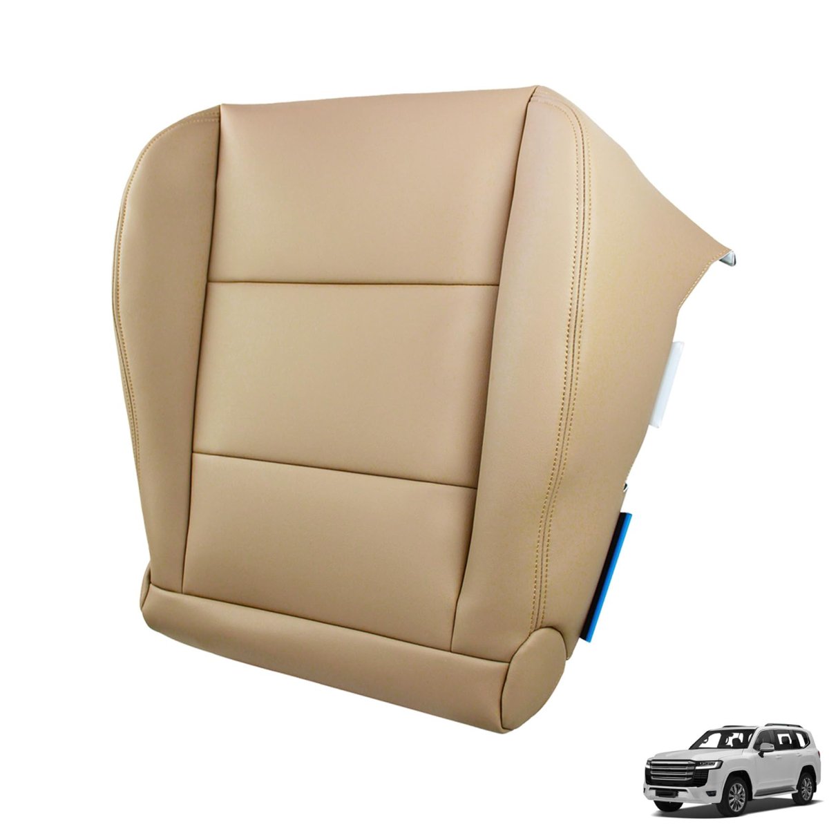 Driver Side Bottom Leather Seat Cover Tan Replacement For 1998 To 2007 Land Cruiser Front Left Vehicle Specific Fitment