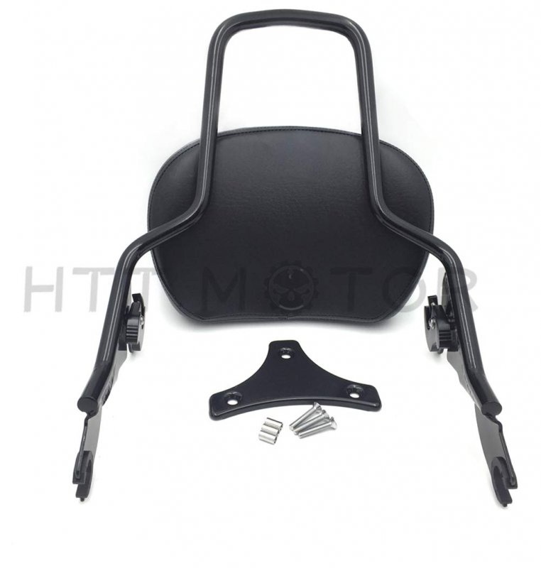Black Backrest Sissy Bar For H-d Electra Glide Road King Ultra 2009 And Up Synthetic Leather Foam Iron Rear Support Tghd-sbb005