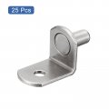 Uxcell Shelf Support Pegs 25pcs 5mm 1 5 L-shaped Bracket Pin With Hole For Furniture Cabinet Closet Shelves Supplies Silver