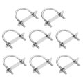 M6 Round U-bolts 8 Sets 38mm 1 5 Inner Width 58mm 2 28 Length 201 Stainless Steel U-clamp Bolt With Plates Nuts For Automobile 