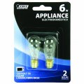 6 Watt Soft White S6 Dimmable Clear Appliance Incandescent Light Bulb 2 Pack Bp6s6