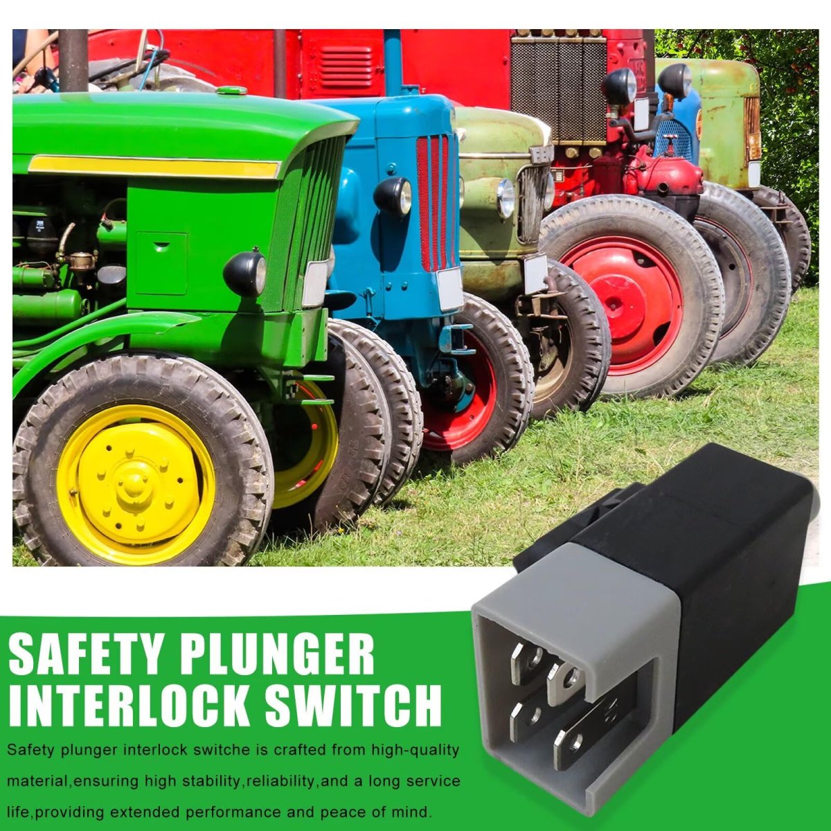 Gy20094 430-550 Safety Plunger Interlock Switch For John Deere Ayp And Toro Lawn Tractors Mowers 4 Terminals Normally Open