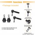X Autohaux 4pcs Front Lower Ball Joint Outer Tie Rod End Link Kit No K6541 Es800223 For Cadillac Escalade Esv Ext Chevy