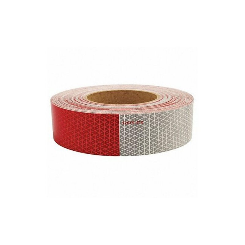 Reflective Safety Tape 2 In Wide Red And White Polyester Model 18811