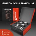 A-premium Set Of 8 Blacki Gap 0 040a Ignition Coil Pack And Iridium Spark Plugs Compatible With Bmw 545i 645ci 745i 745li X5