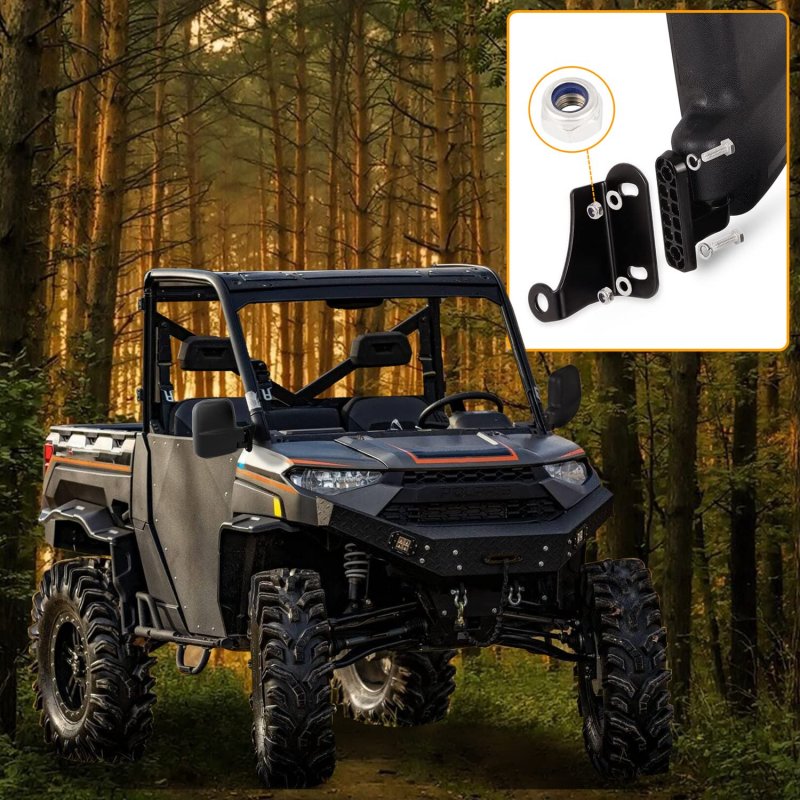 Utv Rear View Side Mirrors For Polaris Ranger Xp 1000 And Crew 2018 To 2025 Foldable Convex Mirror Factory Doors Installed