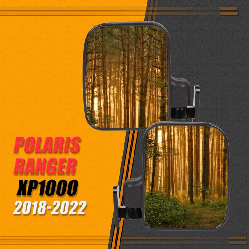 Utv Rear View Side Mirrors For Polaris Ranger Xp 1000 And Crew 2018 To 2025 Foldable Convex Mirror Factory Doors Installed