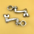 Chrome 360 Degrees Adjustable Highway Peg Mounting Kit For 1 25 In Front Engine Guard Frame Tube Fits Goldwing Vtx1300 Shadow