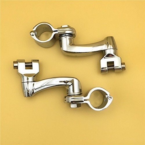 Chrome 360 Degrees Adjustable Highway Peg Mounting Kit For 1 25 In Front Engine Guard Frame Tube Fits Goldwing Vtx1300 Shadow