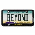 Ipick Image Made For Ford Mustang Script Yellow Black Real 3k Carbon Fiber Glossy Finish License Plate Frame