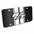 Ipick Image For Dodge R T 3d Logo In White On Stripe Black Carbon Fiber Look Premium Stainless Steel License Plate Design And