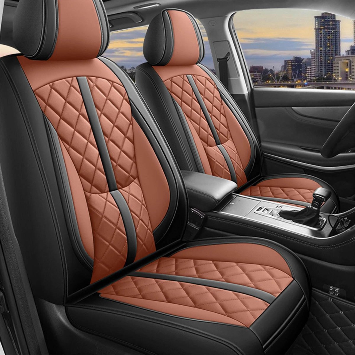 Universal Car Seat Covers Full Set For 5 Seats Waterproof Pu Leather Front And Rear Cushion Protectors Black Brown Honda Ford
