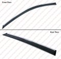 Premium Luxury Smoke Tinted Window Visor Rain Guard W Clips Chrome Trim Compatible For 2020-2022 Subaru Outback All Models