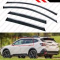 Premium Luxury Smoke Tinted Window Visor Rain Guard W Clips Chrome Trim Compatible For 2020-2022 Subaru Outback All Models