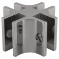 Chrome Anodized Four Way 90 Degrees Standard Connector For 3 8 In Glass E438a Metal Furniture And Display Stands 