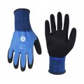 Ge Safety Work Gloves Sandy Latex Double Dipped Waterproof Black Coating Xl