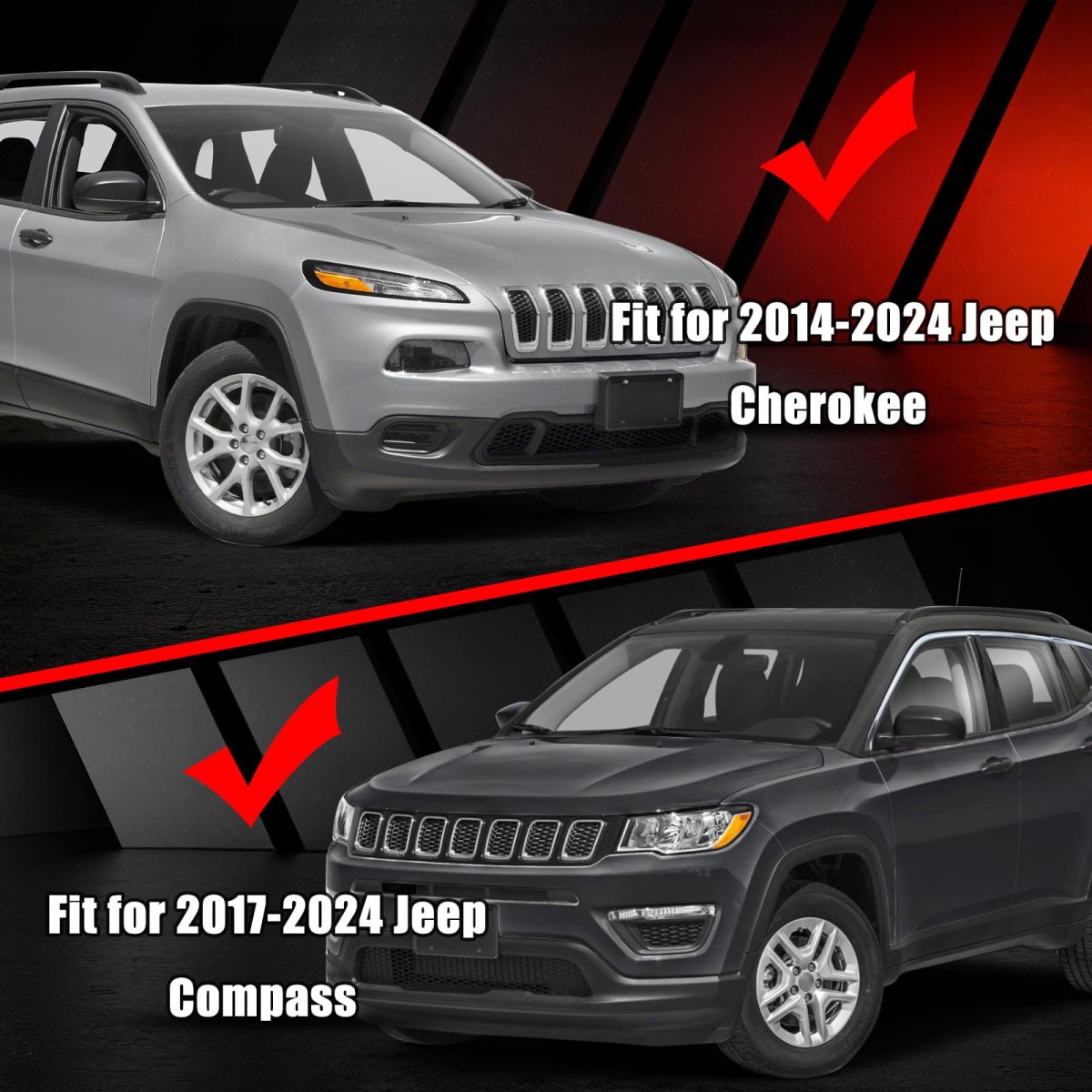 Glossy Black Mirror Cover Replace For 2014 2024 Jeep Cherokee And 2017 Compass 68228908aa Direct Replacement Style 2 Piece Set